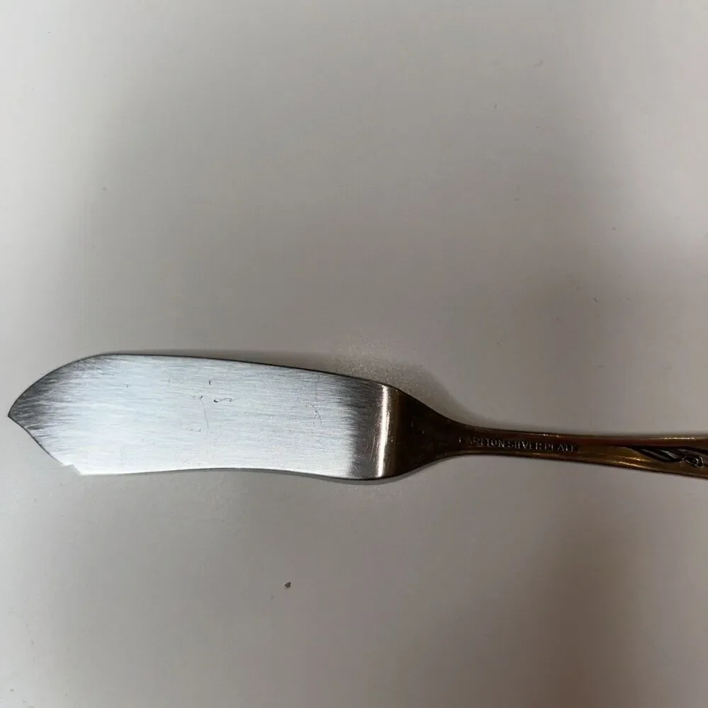 Vintage Carlton Silver Plate Cheese Knife Unpolished